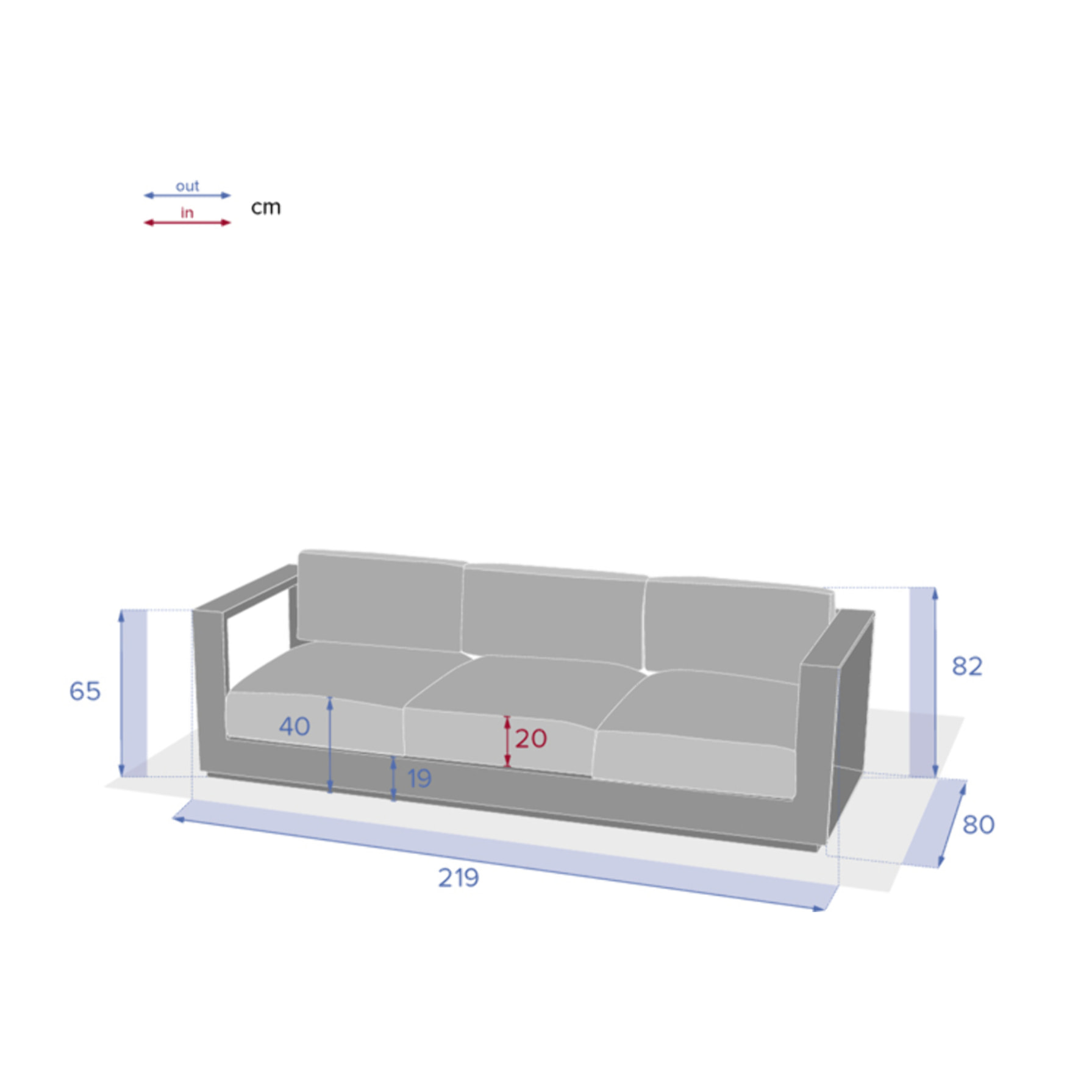 Canapé de jardin Allure Graphite & Gris zebrano
