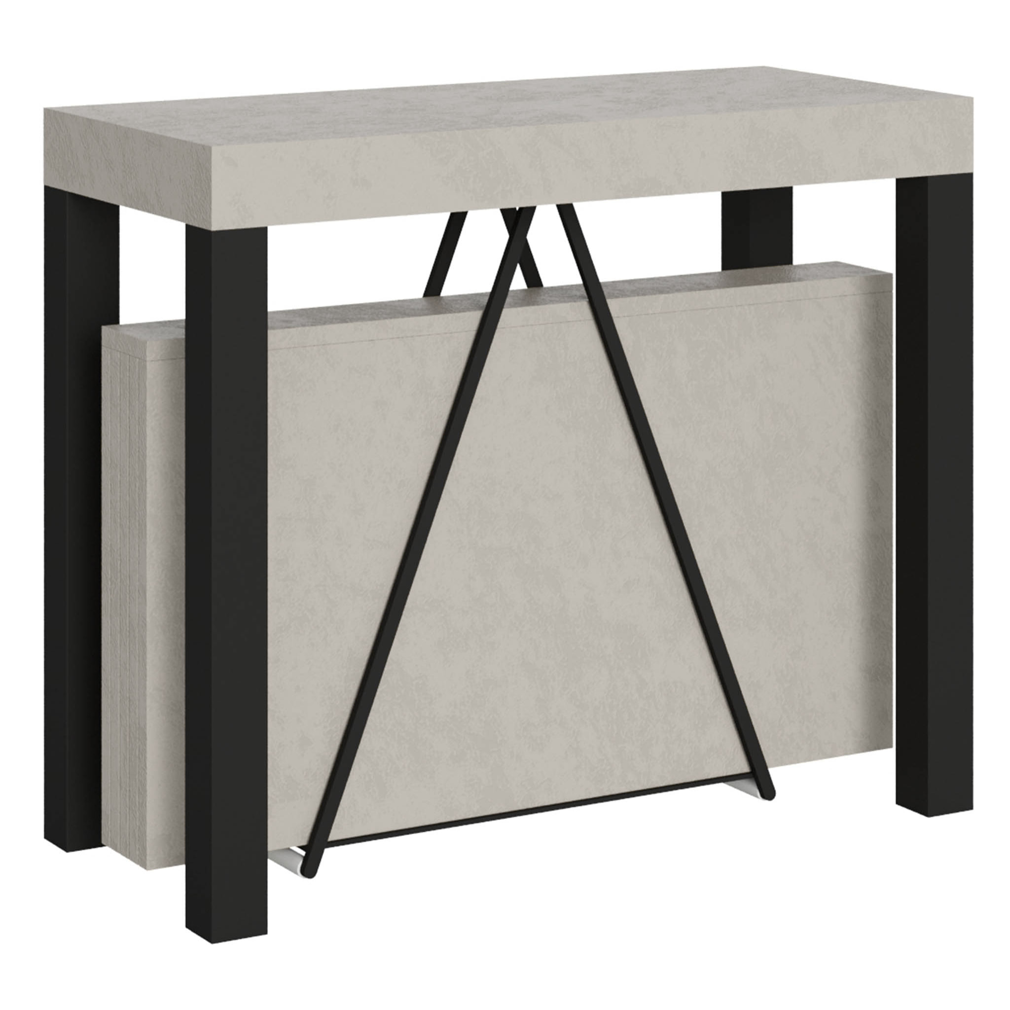 Console extensible 90x40/196 cm Tiris Small cachemire cadre anthracite
