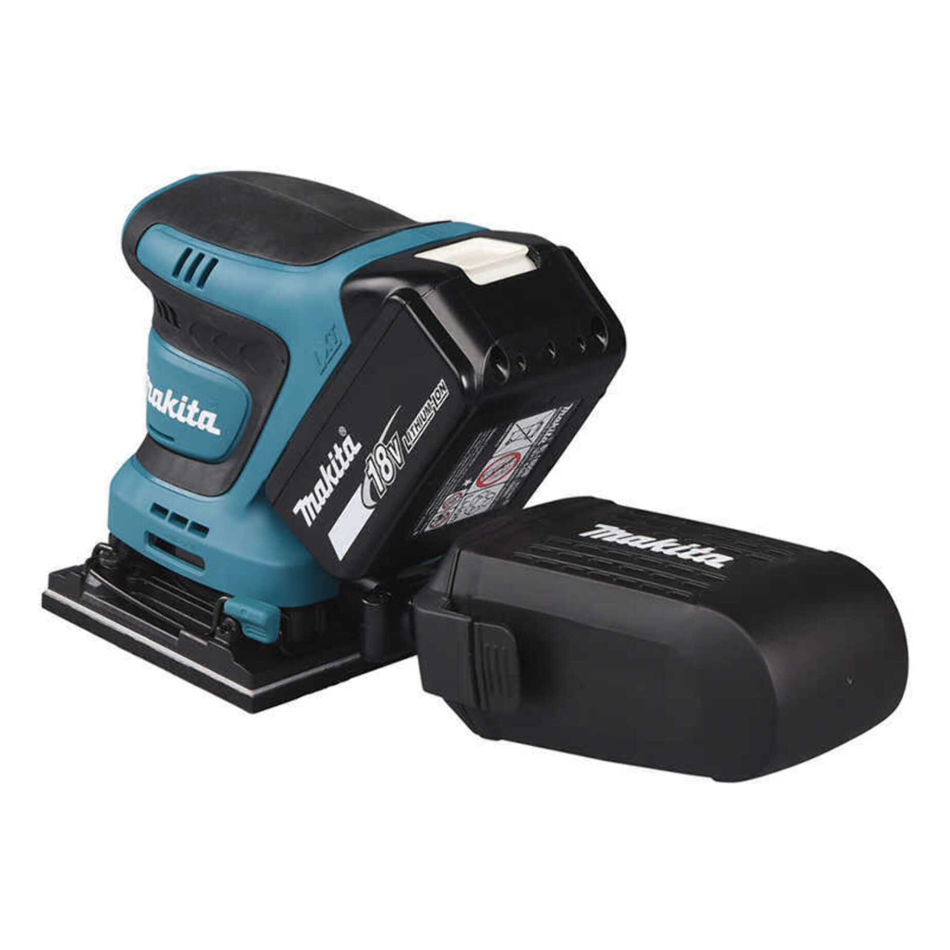 Ponceuse vibrante 18v 112x102 mm-MAKITA - Avec 2 batteries 18V 5,0Ah - chargeur - MAKPAC - DBO480RTJ