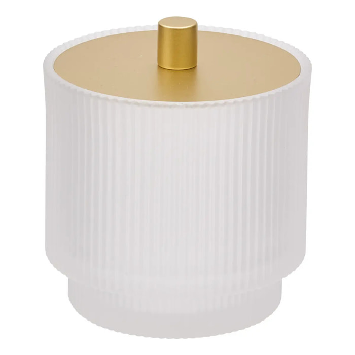 Pot à coton rond D.10cm blanc