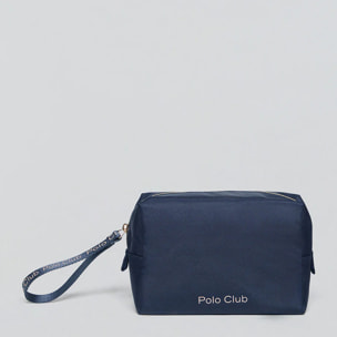 Beauty case Eden blu marino e rosa con particolari Polo Club