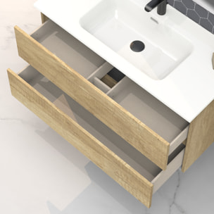 Ensemble de salle de bain IRONA 2C, 80cm, comprend lavabo et miroir