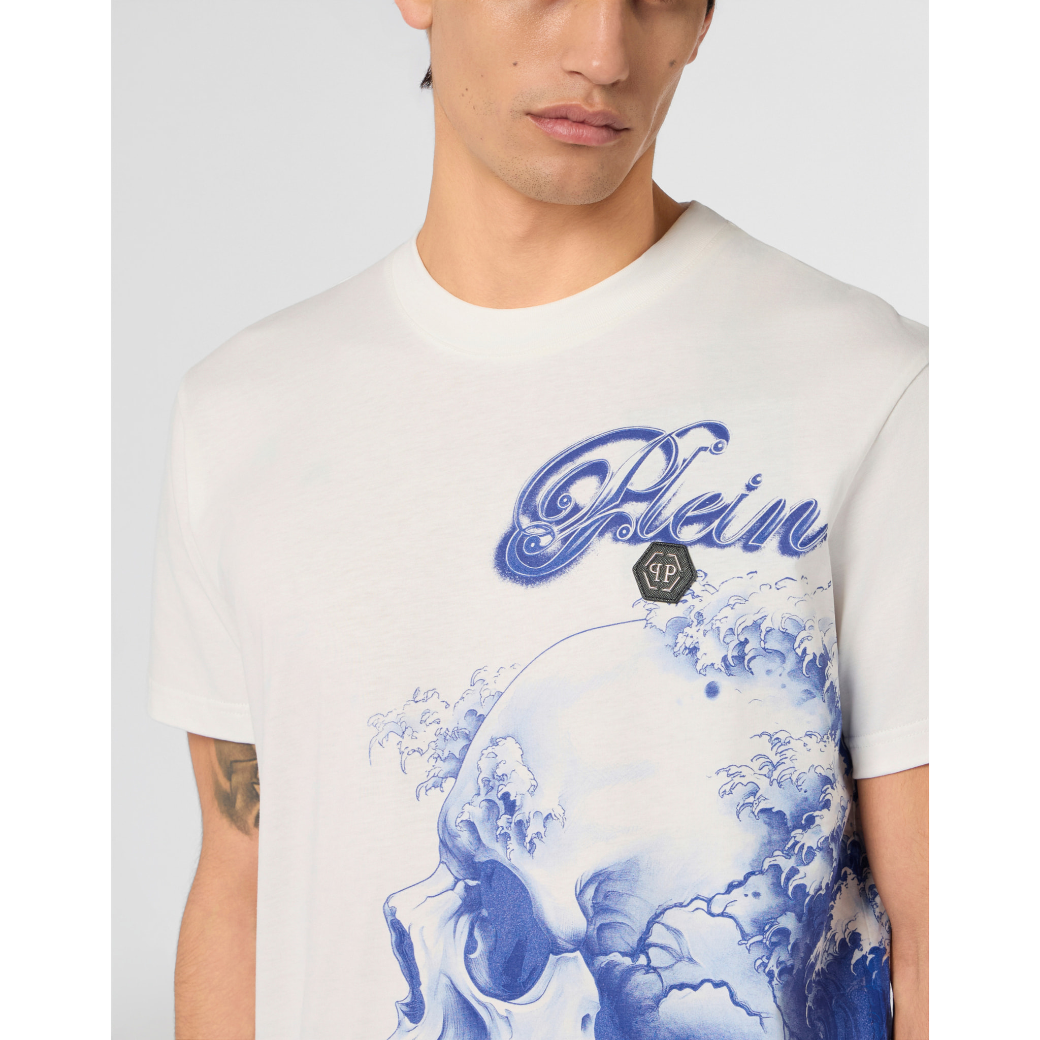 PHILIPP PLEIN Round Neck T-Shirt Ceramic Skull