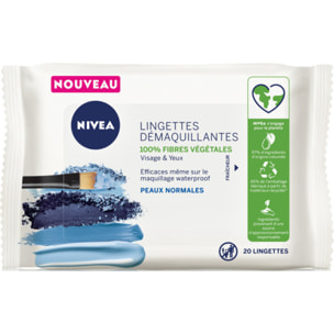 Pack de 3 - NIVEA - Lingettes Démaquillantes Fraîcheur Peaux Normales à Mixtes 20 Pièces