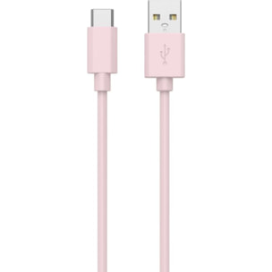 Câble de charge ESSENTIELB USB-A 1M vers USB-C Rose
