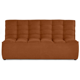 Ellie - module d'assise sans accoudoir 2 places en velours texturé - Terracotta