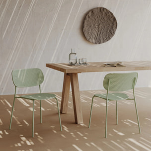 Lot de 2 chaises de jardin empilables Géa en plastique vert pastel - Géa