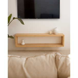 Meuble TV en bois massif ton chêne moyen en différentes tailles