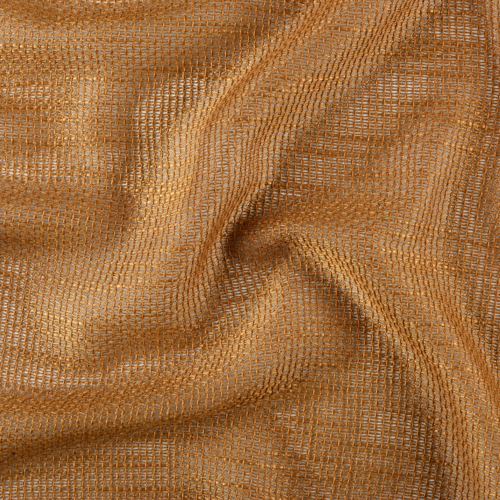 Voilage tamisant à œillets  - Effet filet ajouré - Marron Clair