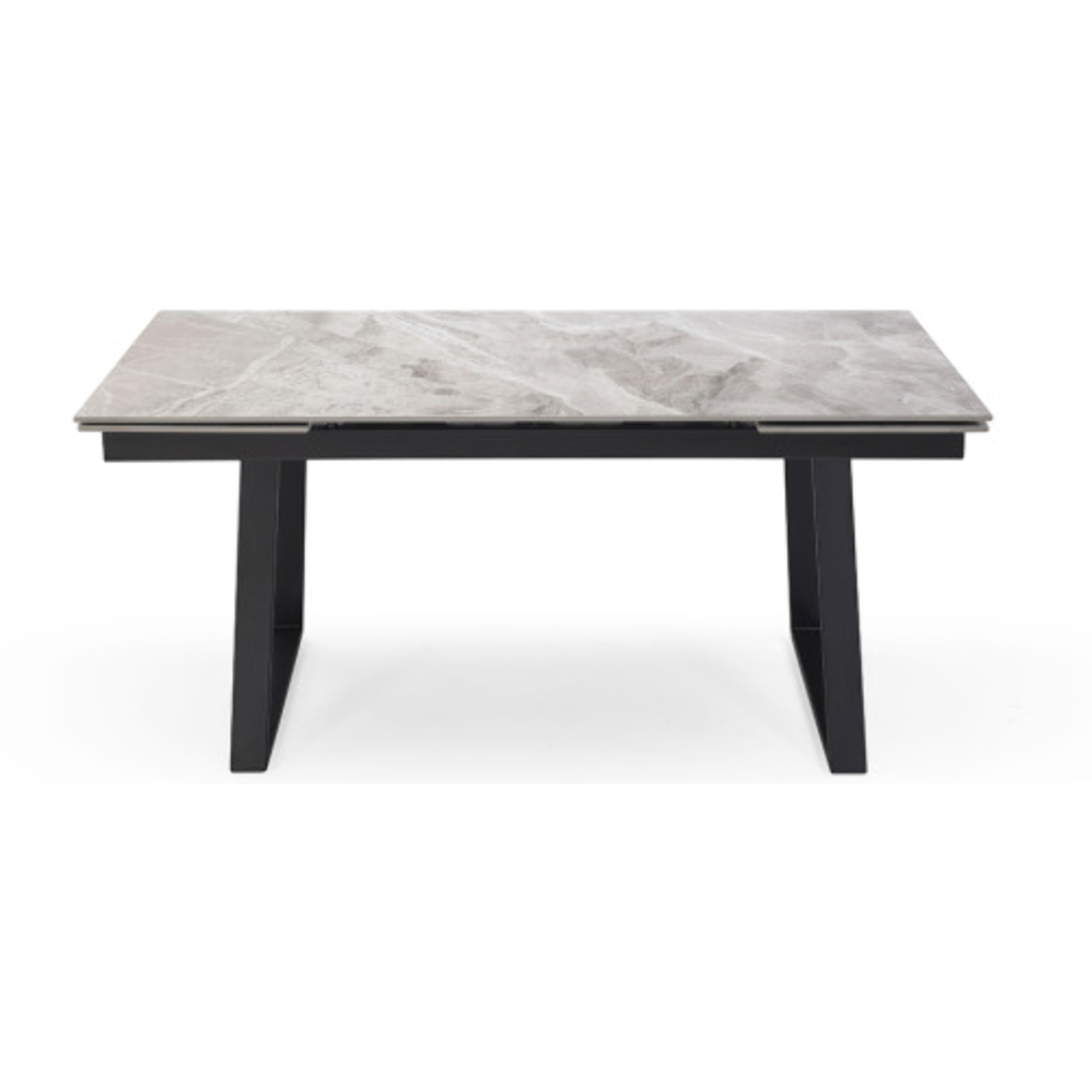 Table extensible céramique gris marbré 180/260 cm pieds métal - UNIK