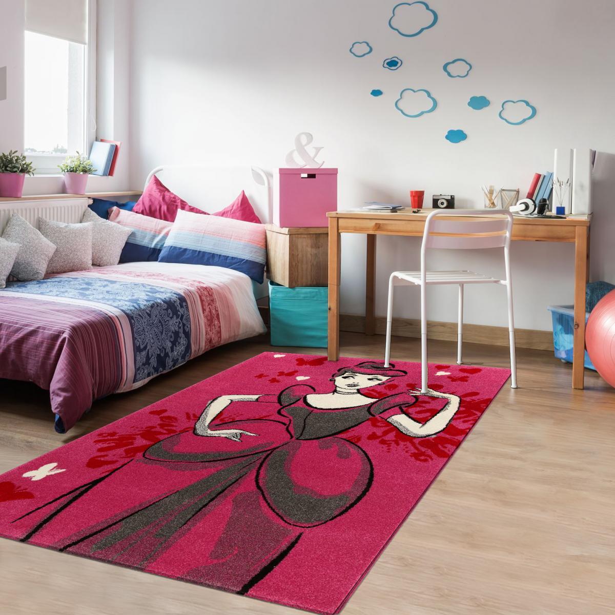 Tapis enfant tissé motif princesse ROGE