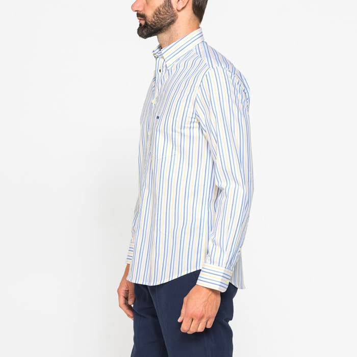CAMICIA BUTTON-DOWN CON MANICA LUNGA E TASCHINO