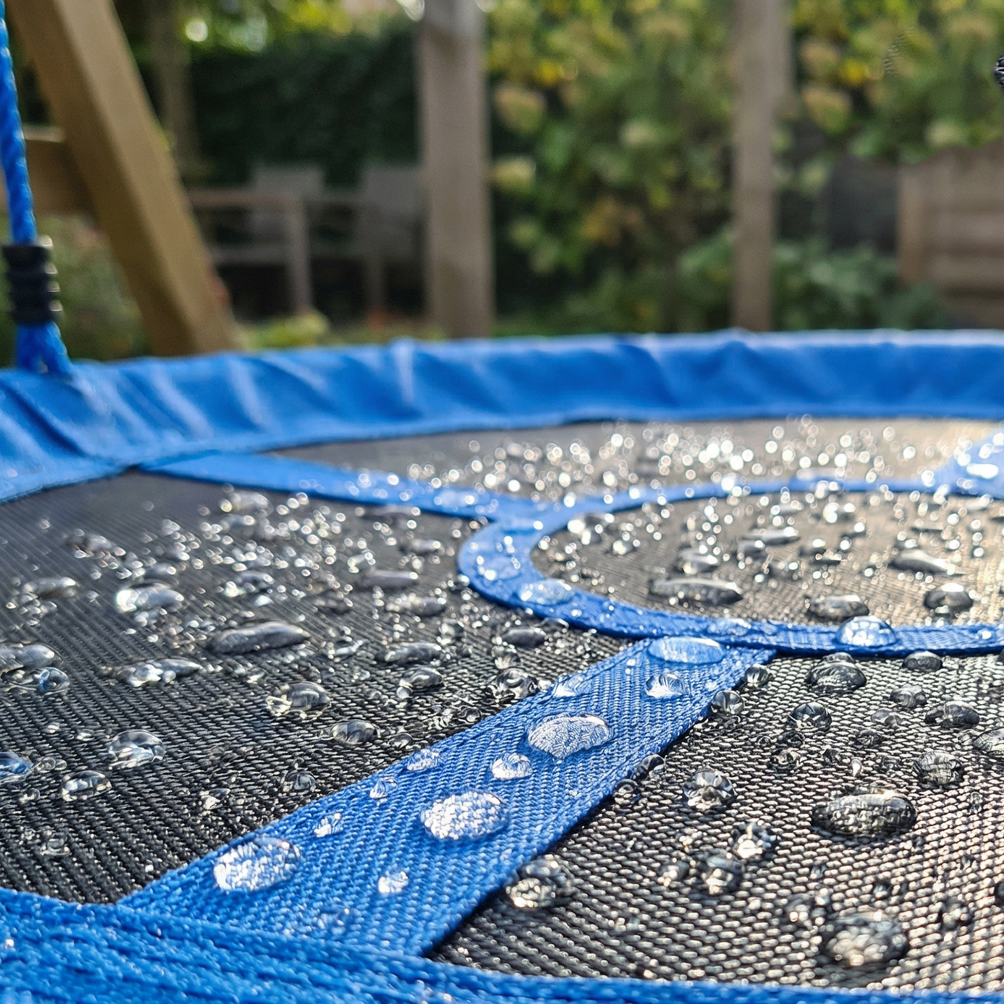 Balançoire nid d'oiseau hauteur réglable charge 200 kg 80 cm bleu