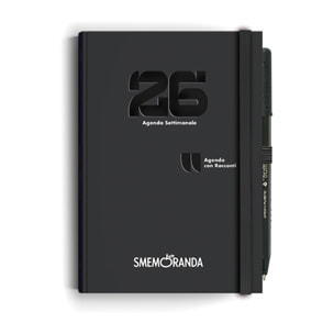 Agenda Smemoranda Racconti 2026 Settimanale 12 mesi ,B6, nero