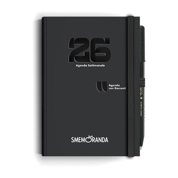 Agenda Smemoranda Racconti 2026 Settimanale 12 mesi ,B6, nero