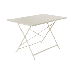 Table de jardin bistrot rectangulaire pliable métal 110 x 70cm. 4 places