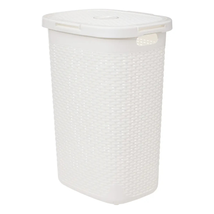 Corbeille Rattan 60L blanc