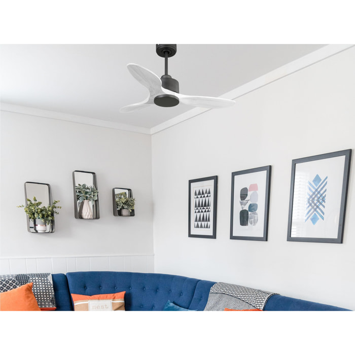 Ventilateur de plafond Réversible  Thermostat Wifi Moteur à courant continu Toits en pente Télécommande Hypersilence Mémoire Shopify Vendible (AUTOMATIQUE)