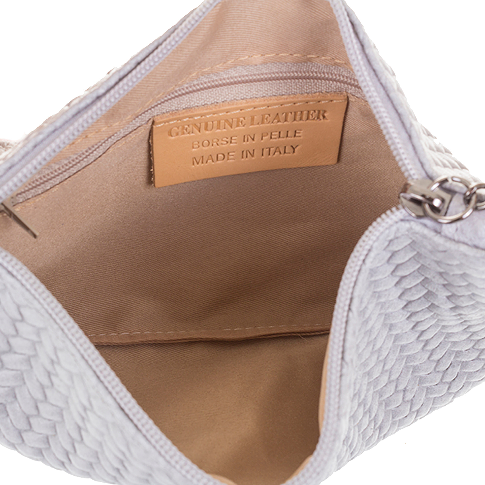 Oleggio Borsa a tracolla Donna.Pelle autentica Camoscio Inciso Zigzag