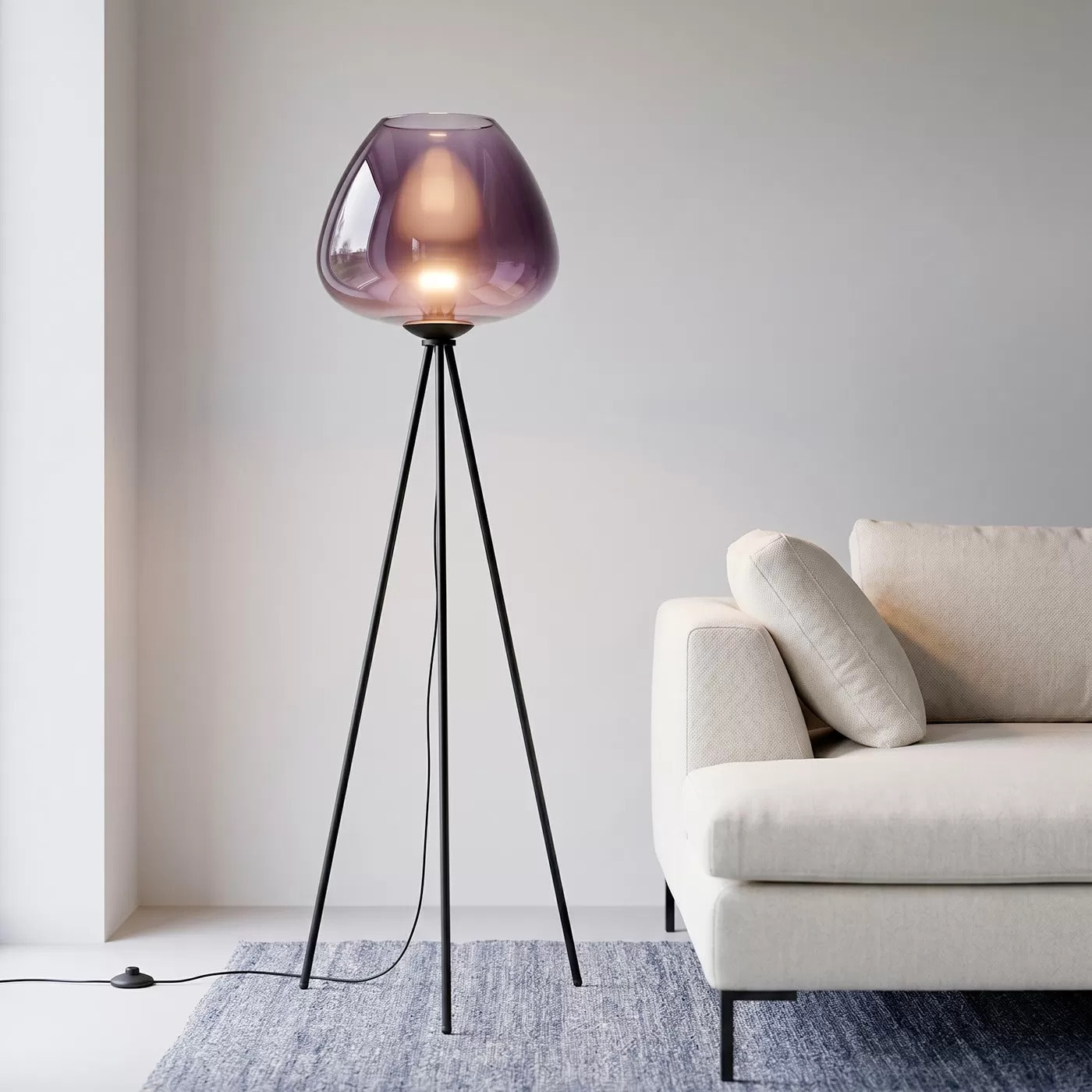 Lampadaire Sphere 146cm bleu Kare Design