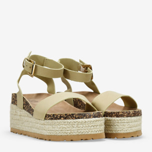 Sandalias de plataforma arena con esparto