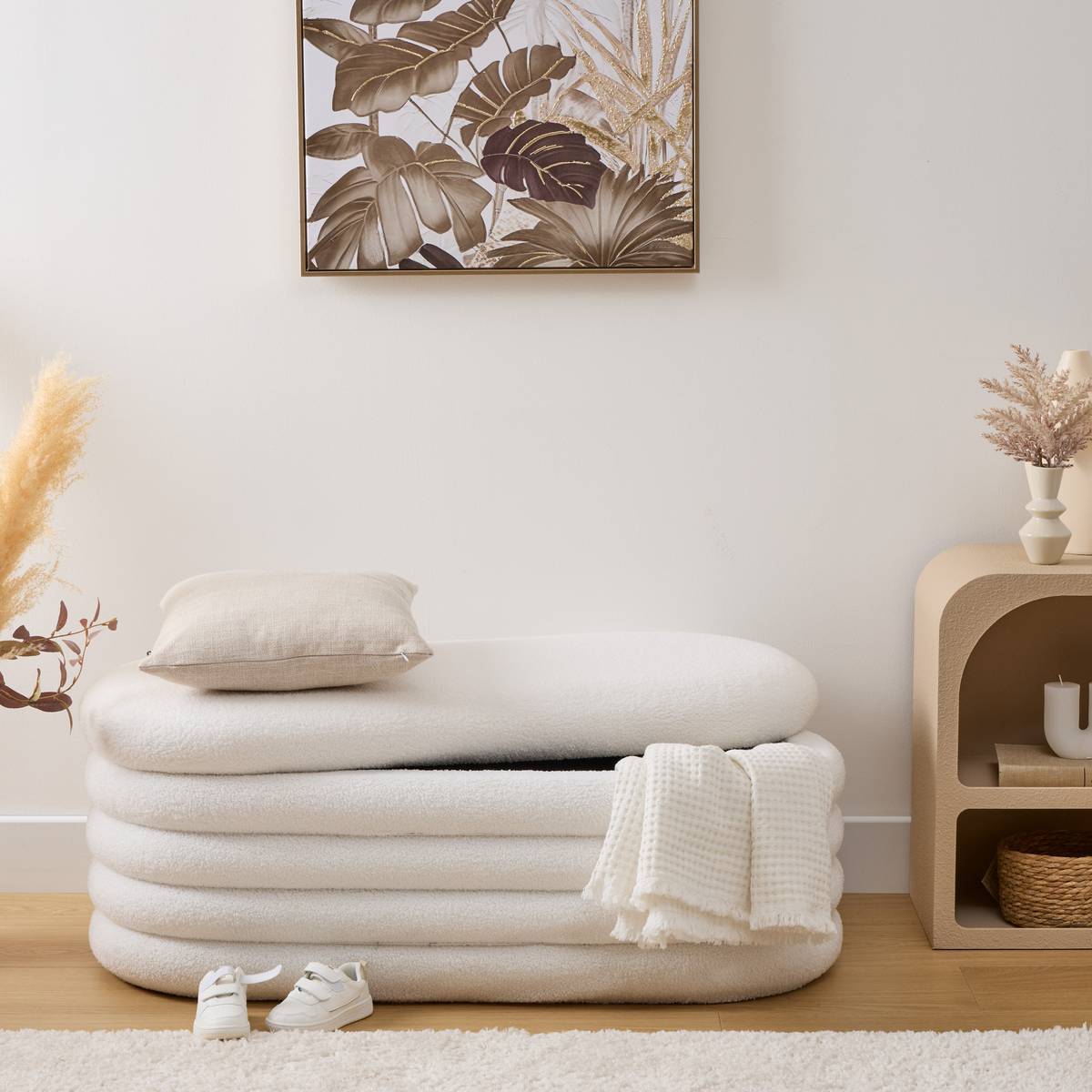 Banc coffre Giulia blanc 110x46cm