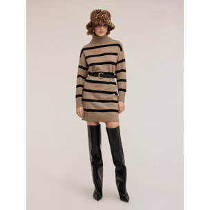 Motivi - Vestido de punto a rayas - Beige