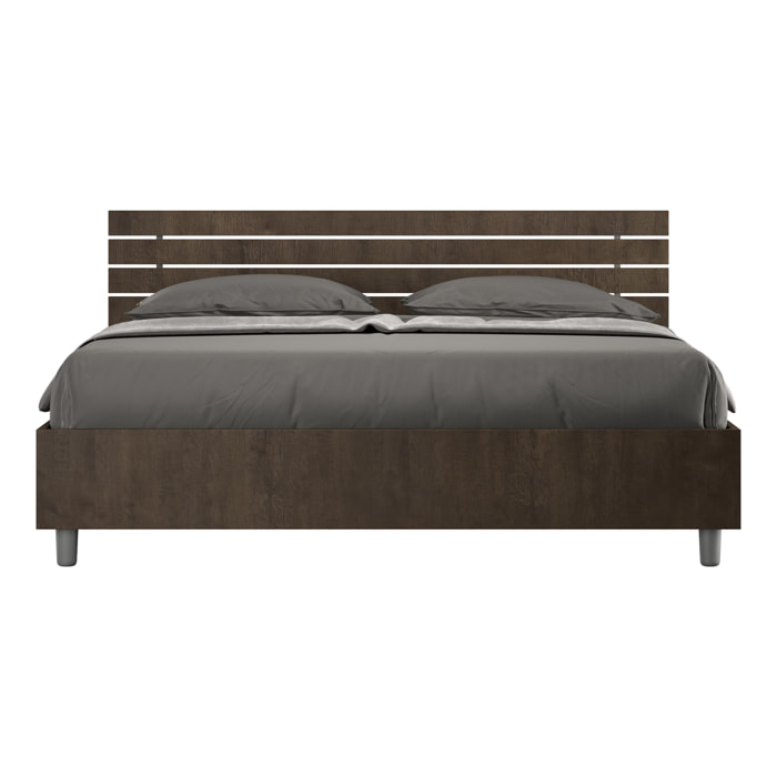 Letto senza rete 160x200 testata dritta con doghe noce Ankel