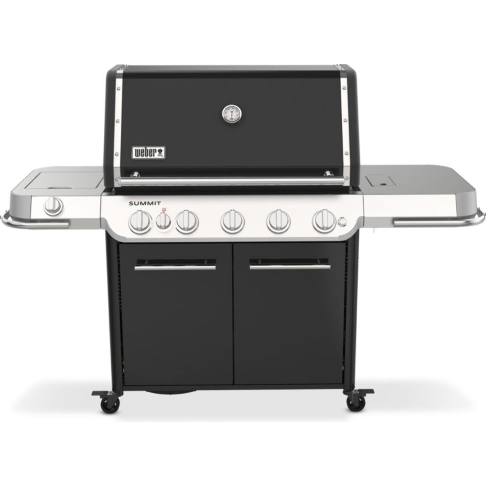 Barbecue gaz WEBER Summit FS38 E black 5 brûleurs sur chariot, 91x49 cm réchaud latéral