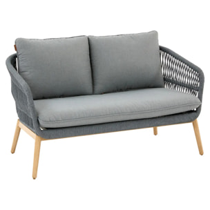 Canapé de jardin Orissa 2 places gris