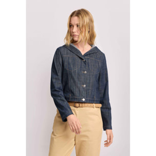Kocca - Giacca in denim con cappuccio Donna, Denim, Colletto di camicia