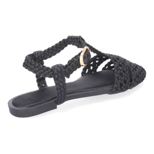 Sandalia Plana de Mujer, Comodas y Elegantes, Diseño Trenzado con Cierre de Hebilla
