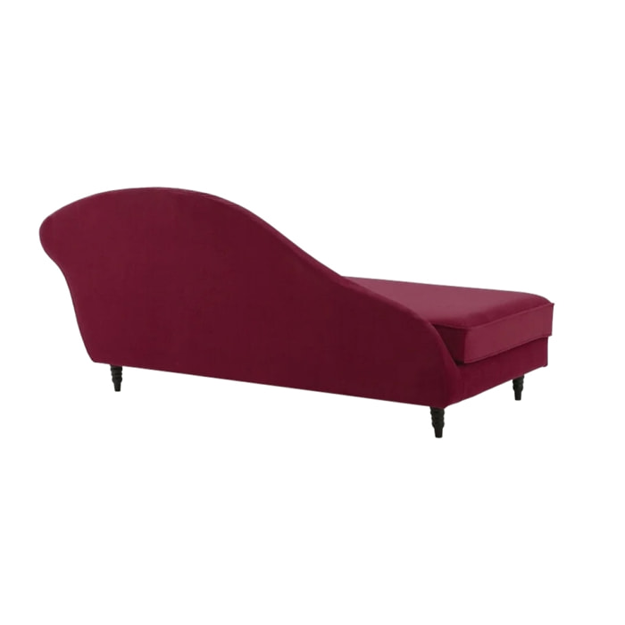 Méridienne gauche ALBA 195 cm velours Aubergine - 100% déhoussable - Fab. France