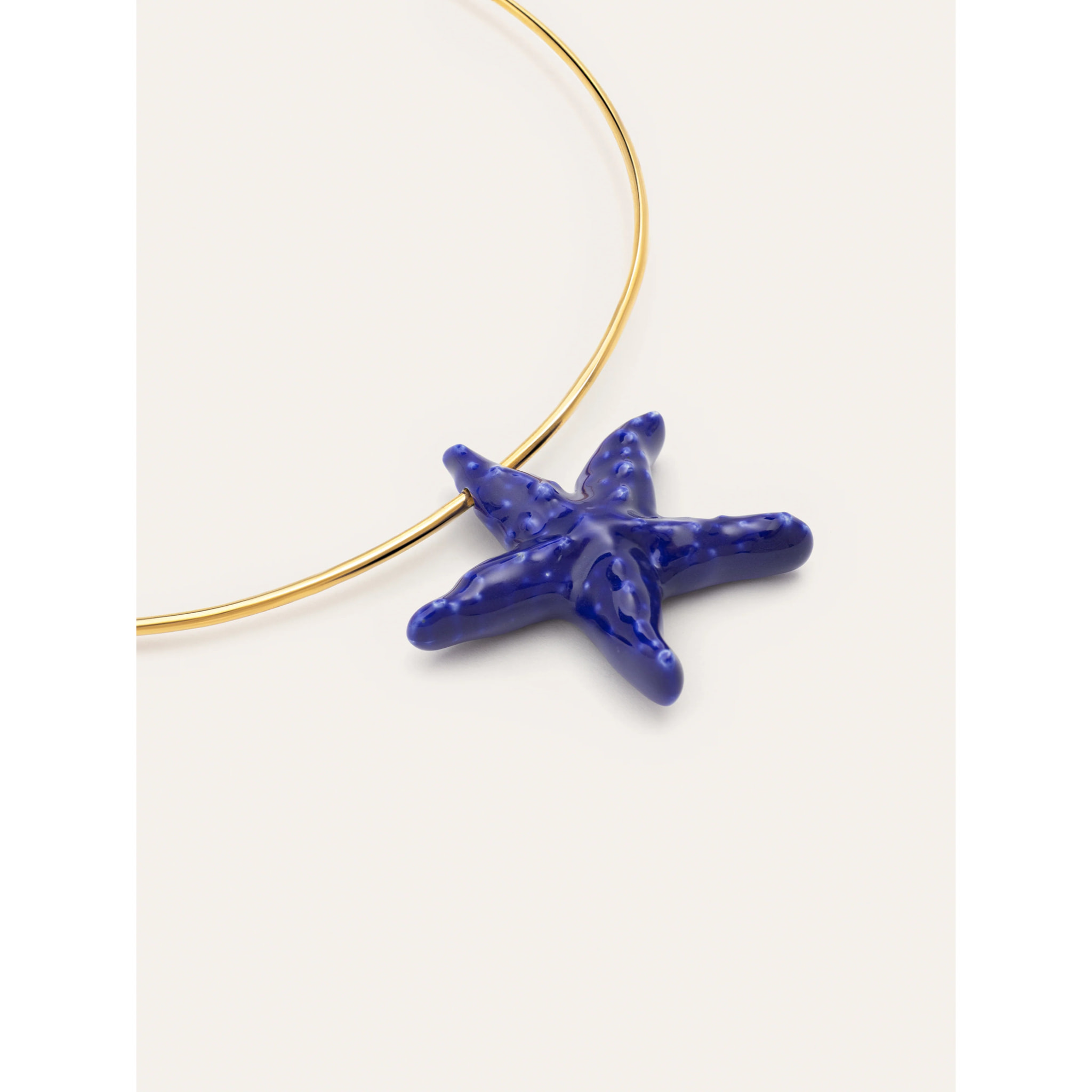 Choker Starfish Blue Acero Baño Oro
