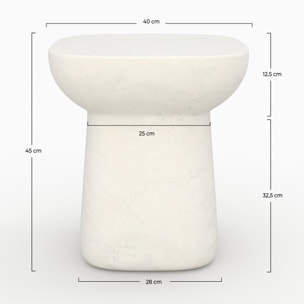 Table d'appoint carrée en béton blanc - Samui