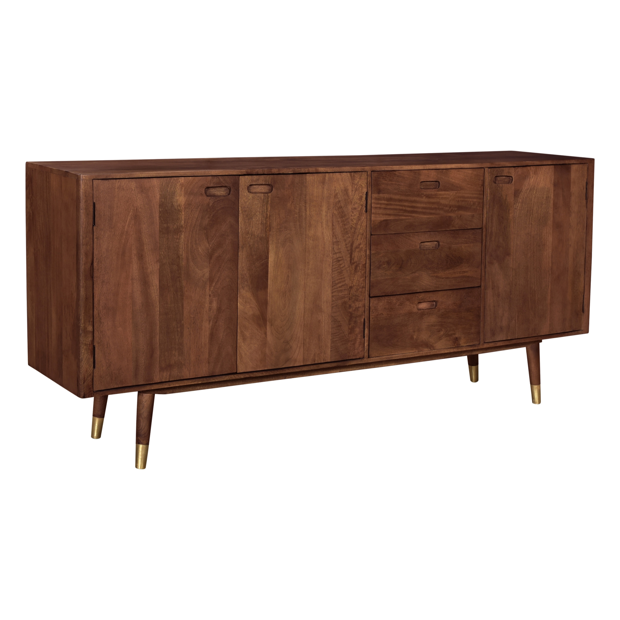 Buffet en bois massif 3 portes 3 tiroirs et détails dorés - Colombo