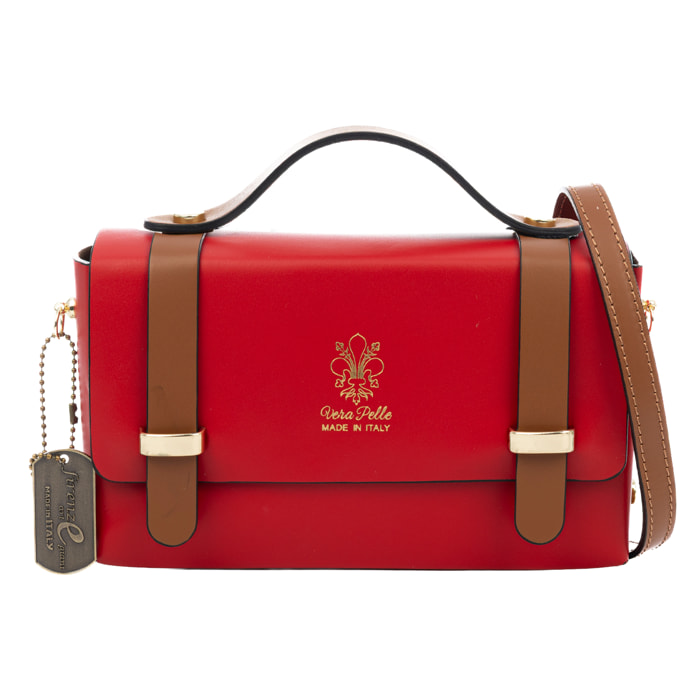 Bernareggio Bolso bandolera Mujer. Piel auténtica Ruga.
