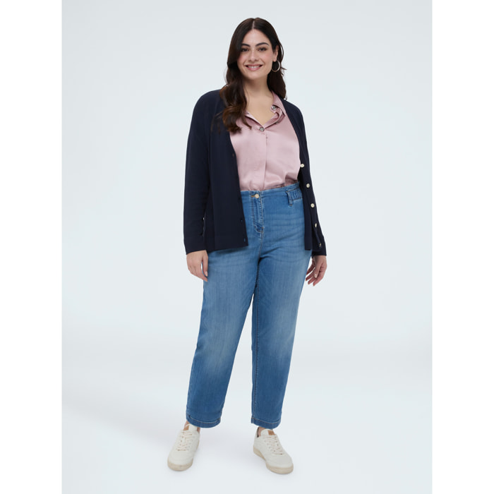 Fiorella Rubino - Jeans Balloon lavaggio washed - Azzurro
