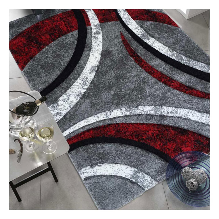 Tapis salon HULI en polypropylène doux et soyeux