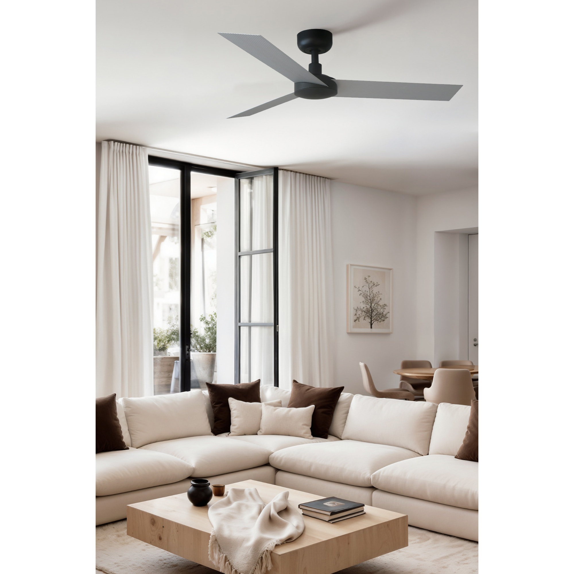 CRUISER S Ventilatore a soffitto nero/aluminium TUYA