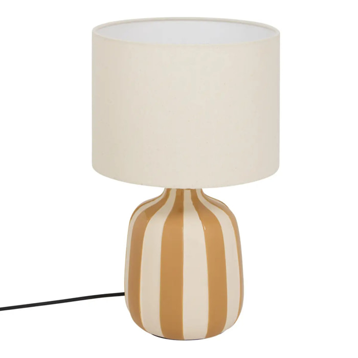Lampe cylindrique Vilma H.41,5cm jaune rayé