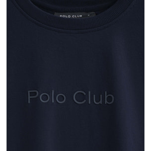 Camiseta azul marino de manga corta y logo engomado Polo Club