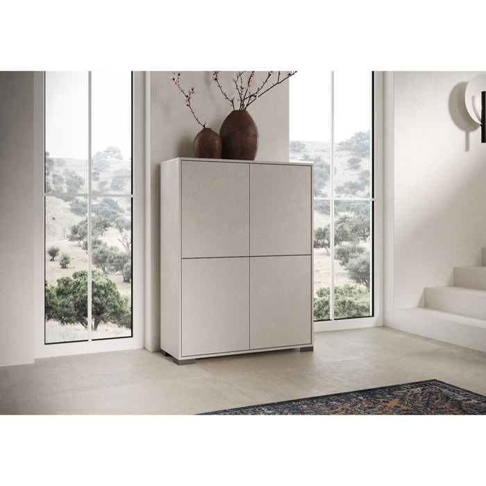 Credenza alta 4 ante 90x35x120 cm Lumina cashmere