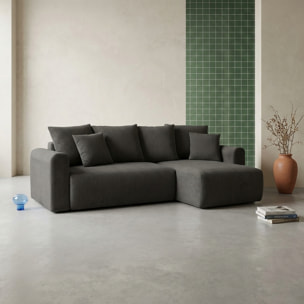 Canapé d'angle convertible réversible 3 places velours côtelé  ALMO