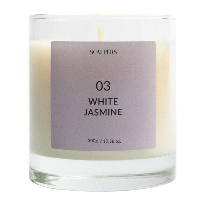 Vela aromática 300gr aroma jazmín blanco scalpers