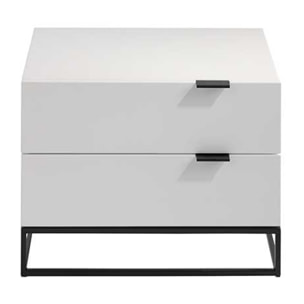 Mesita de noche – Blanco brillo y negro mate