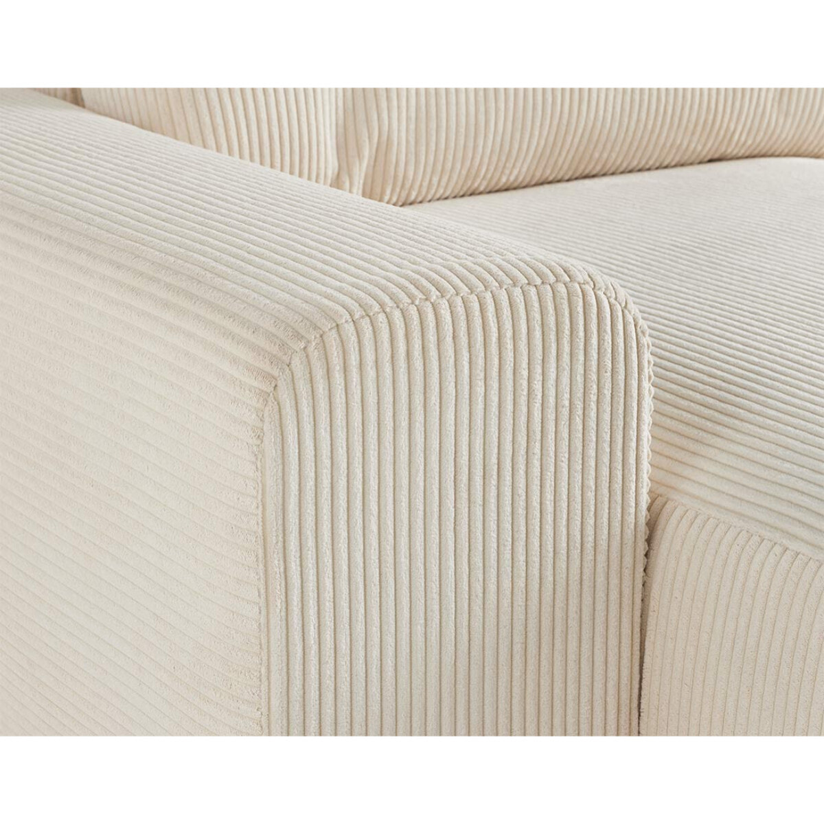 Garance - canapé modulable d'angle gauche - 5 places - en velours côtelé - Beige