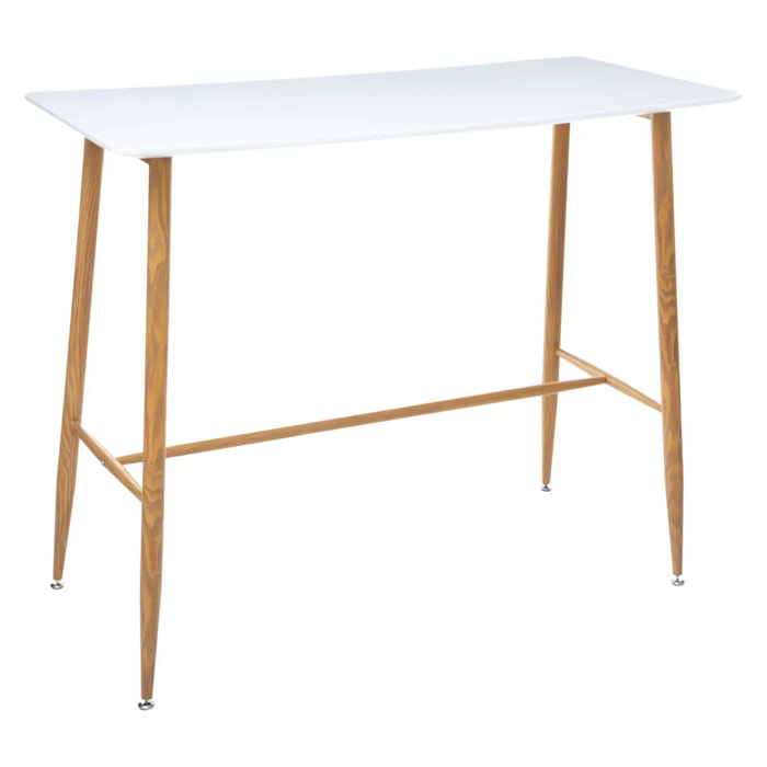 Table à manger bar "Roka" - bois et blanc