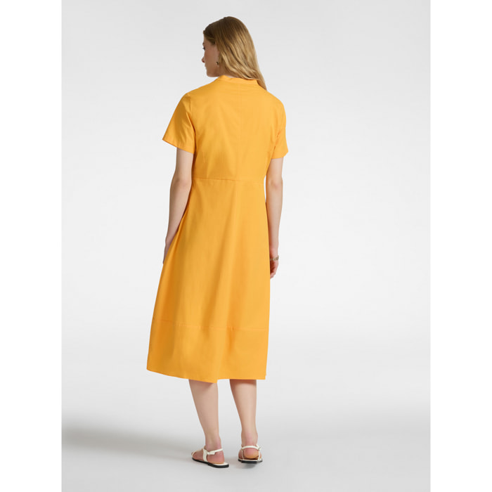 Elena Mirò - Vestido evasé de algodón - Amarillo