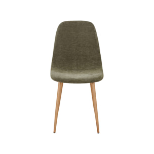 Chaise décor bois et tissu (lot de 4) VERA